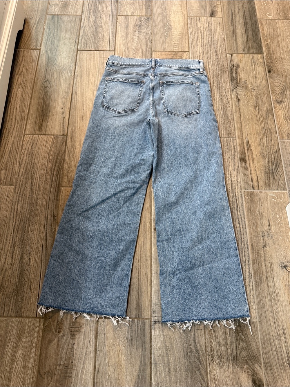 J. Crew Wide-leg Cropped Jean Frayed Hem Size 29 Cotton - Picture 6 of 10